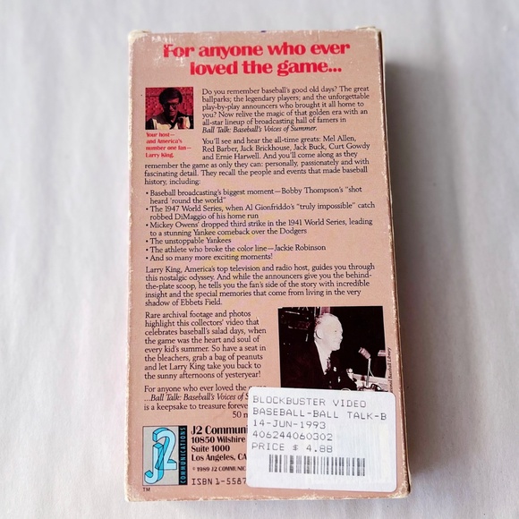 Larry King Hosts Ball Talk: Baseball’s Voices of Summer VHS - Tested - Picture 2 of 6